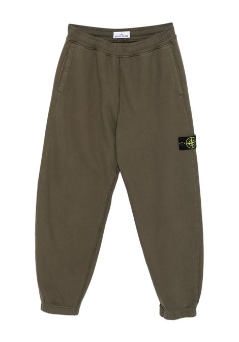 pantalone brushed organic cotton fleece uomo verde militare STONE ISLAND | K2S15 6200004 S0A20V0054